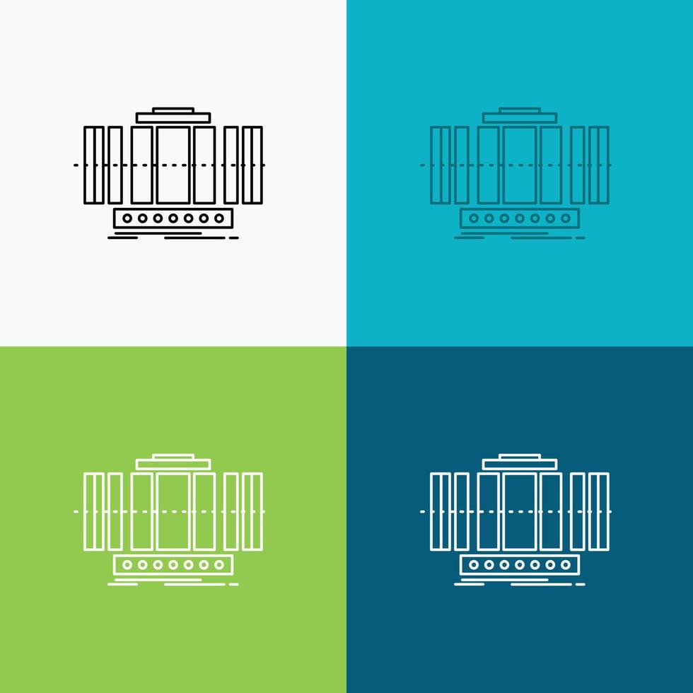 Turbine. Vertical. axis. wind. technology Icon Over Various Background. Line style design. designed for web and app. Eps 10 vector illustration