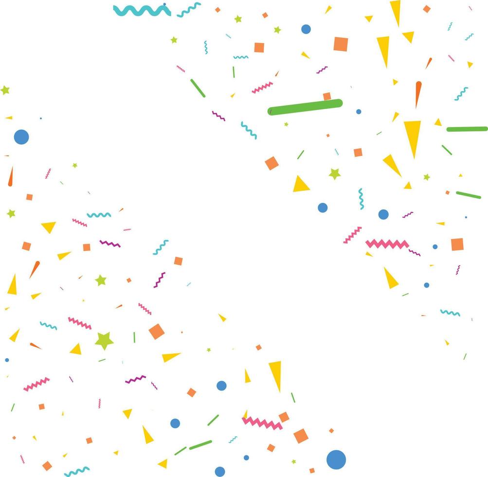 confetti concept design template holiday Happy Day. White Background Celebration Vector illustration.