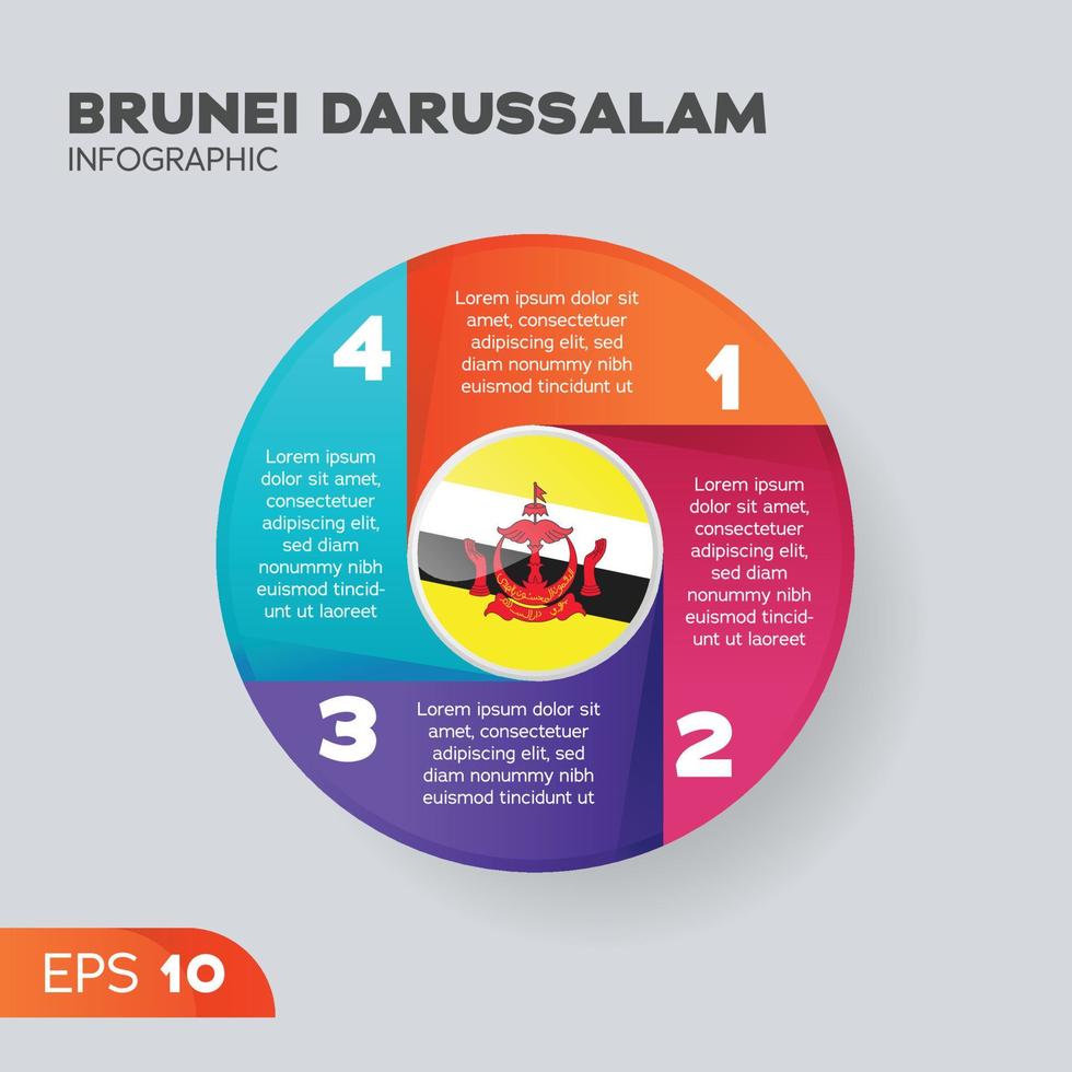 elemento infográfico de brunei darussalam vector