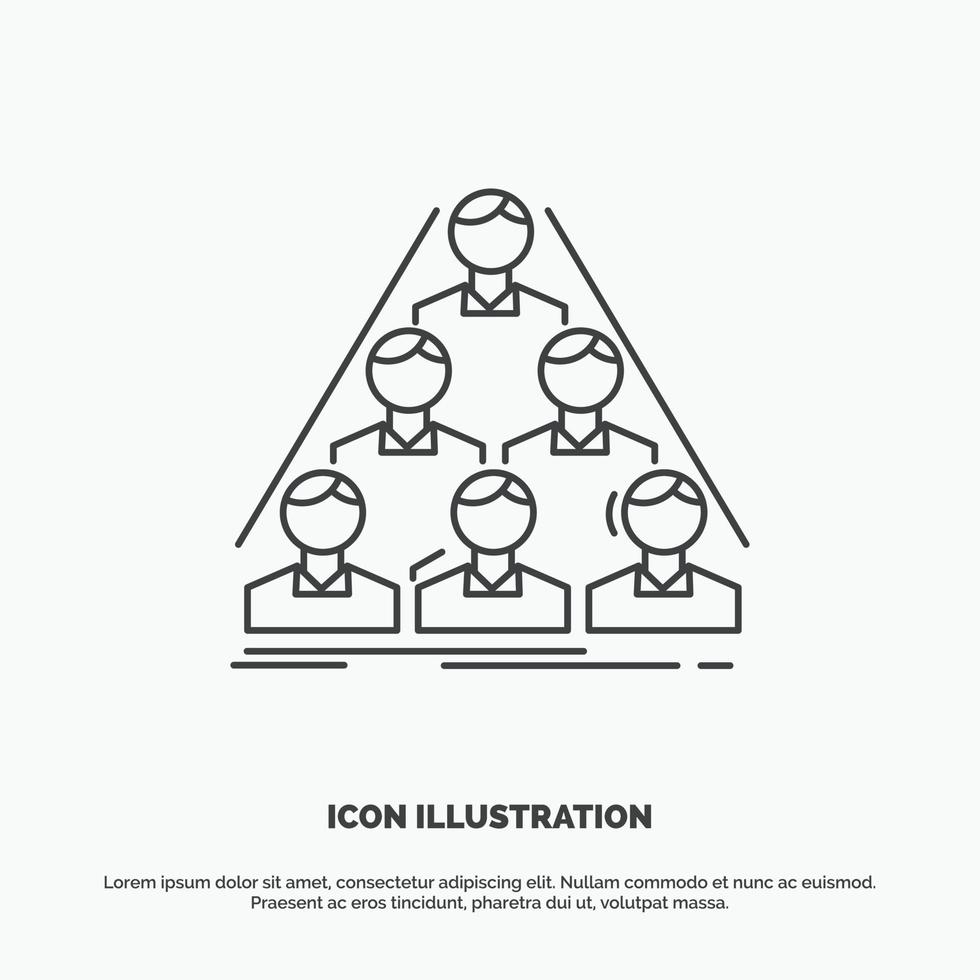 team. build. structure. business. meeting Icon. Line vector gray symbol for UI and UX. website or mobile application