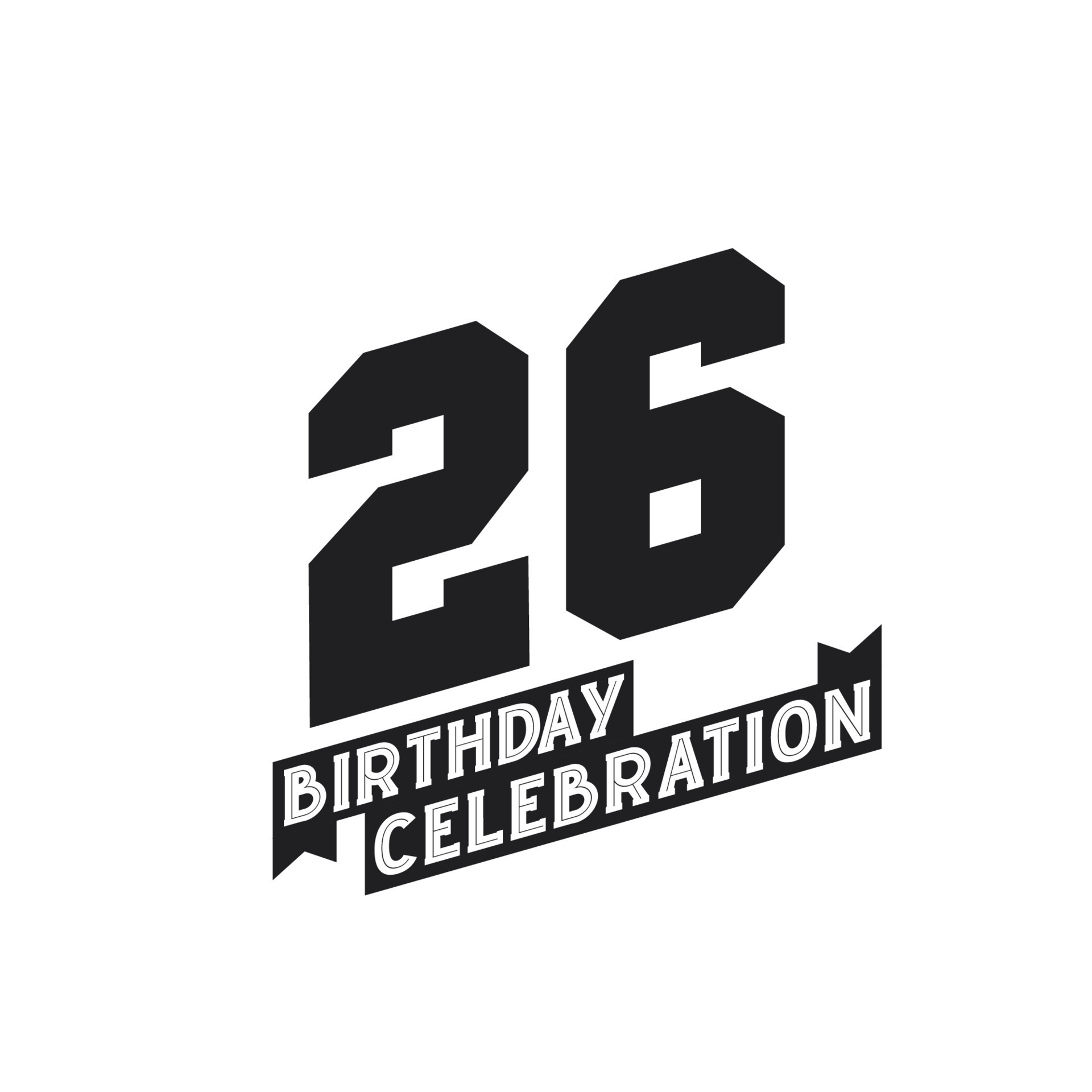 26 Birthday Celebration greetings card, 26th years birthday 12920235