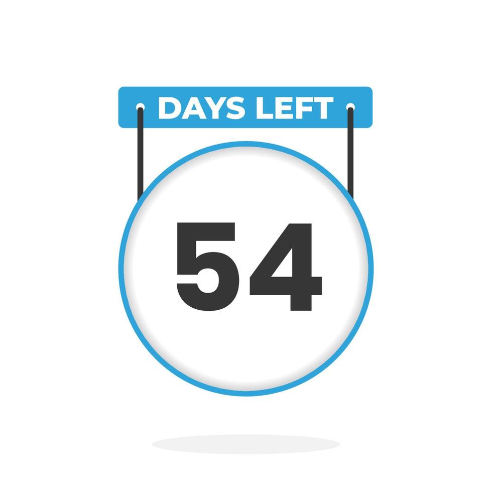 54 Days Left Countdown for sales promotion. 54 days left to go Promotional sales banner vector