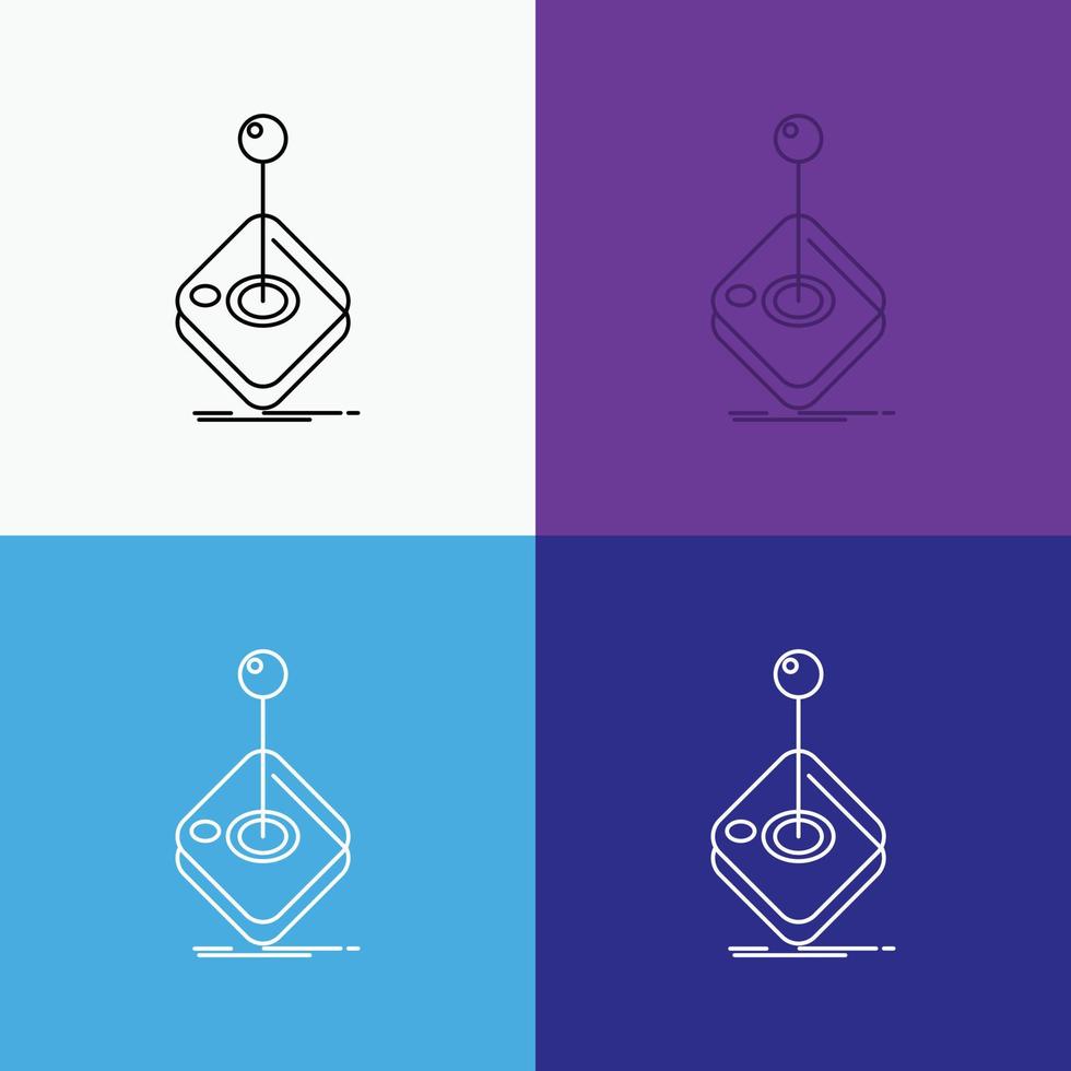 Arcade. game. gaming. joystick. stick Icon Over Various Background. Line style design. designed for web and app. Eps 10 vector illustration