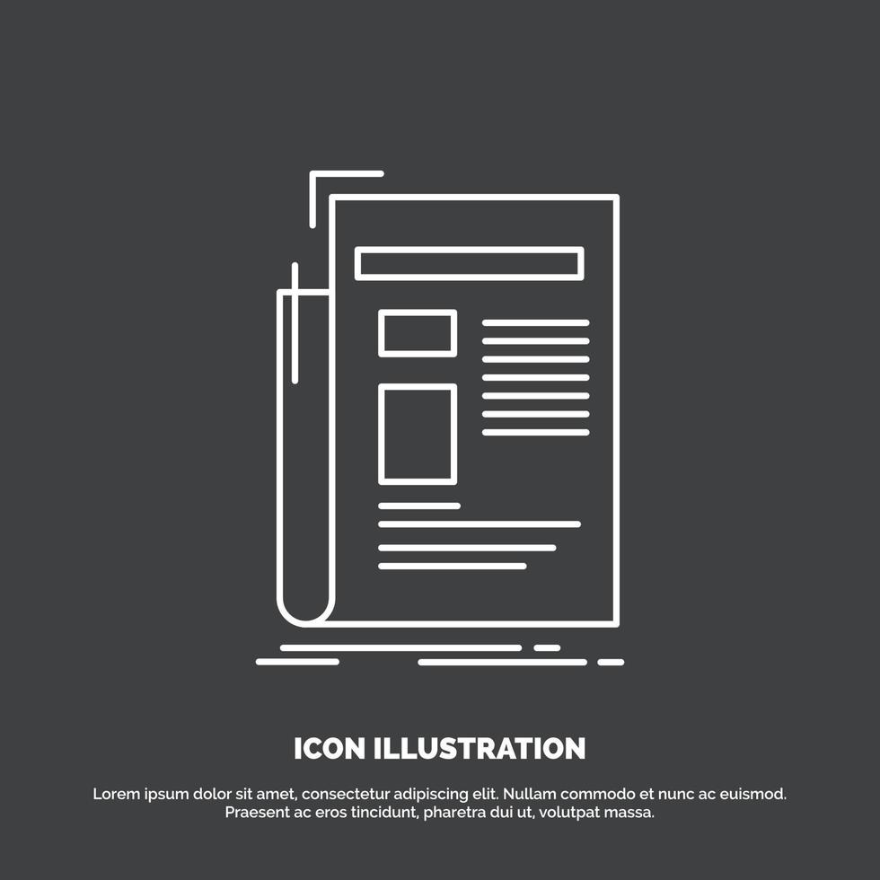 Gazette. media. news. newsletter. newspaper Icon. Line vector symbol for UI and UX. website or mobile application