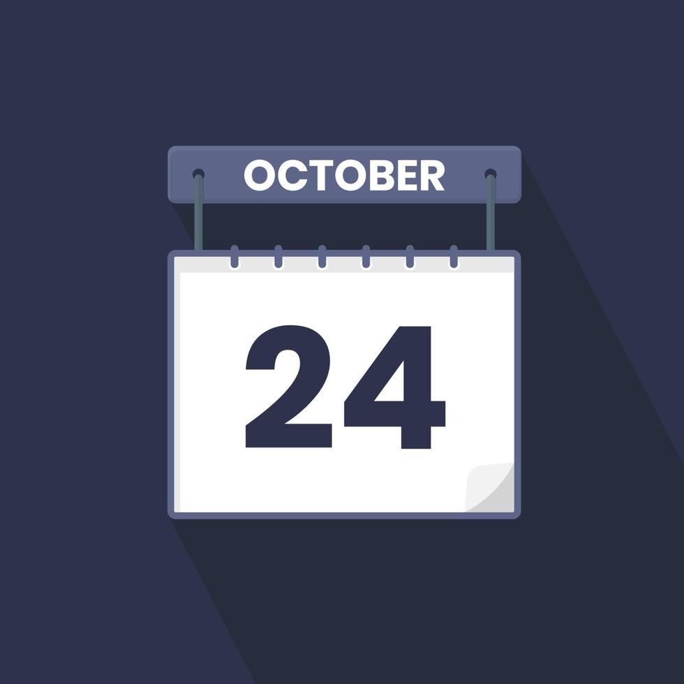 Icono del calendario del 24 de octubre. 24 de octubre calendario fecha mes icono vector ilustrador