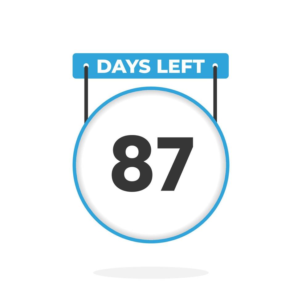 Quedan 87 días de cuenta regresiva para la promoción de ventas. Quedan 87 días para el banner de ventas promocionales. vector