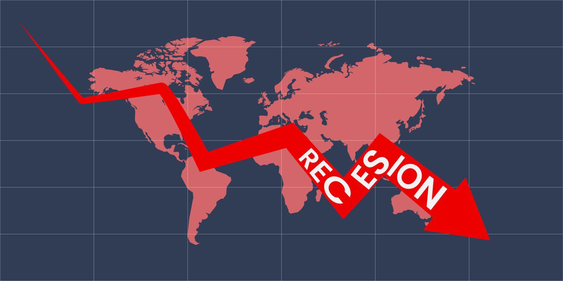 fondo economía recesión vector crisis finanzas, gráfico de mercado hacia abajo