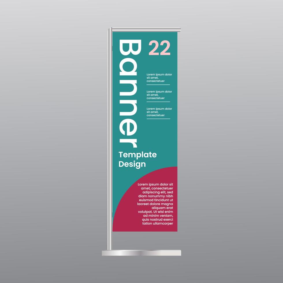 design template flag banner stand promotion display vector