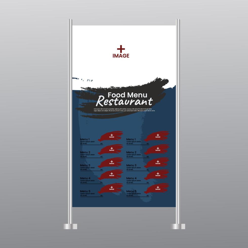 stand banner outdoor restaurant. background template menu restaurant promotion vector