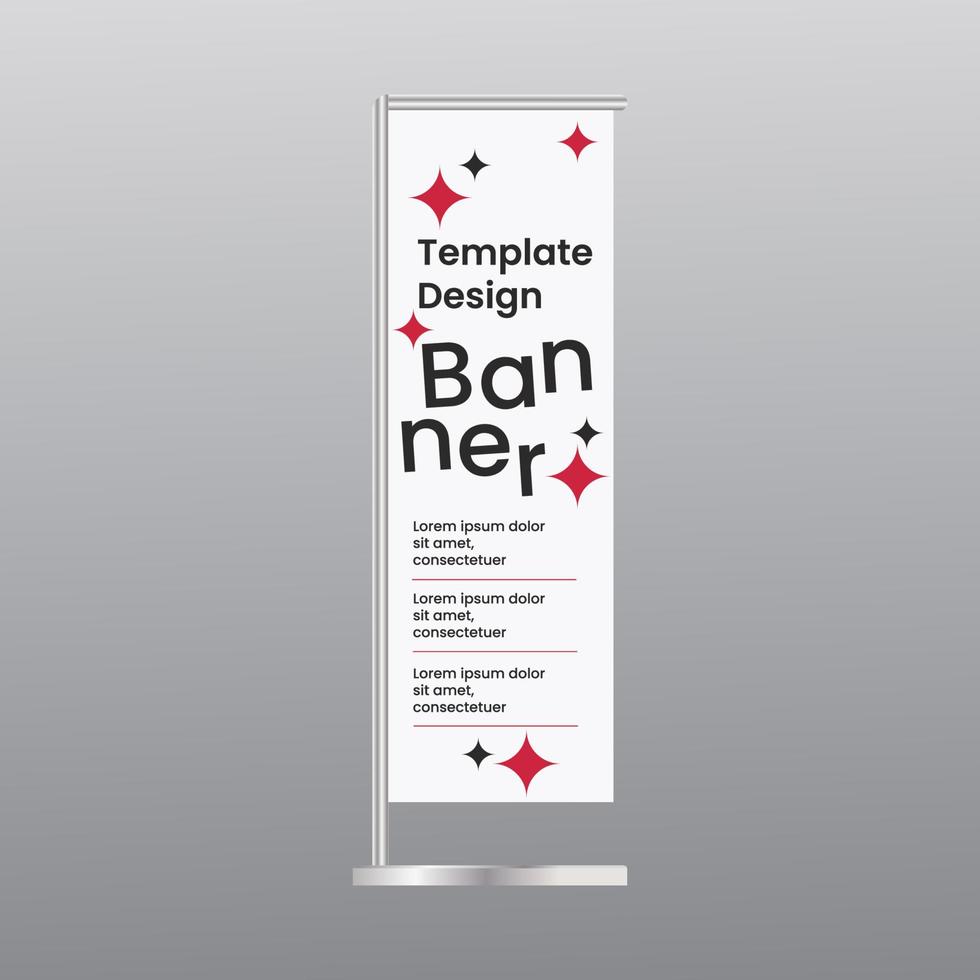 design template flag banner stand promotion display vector