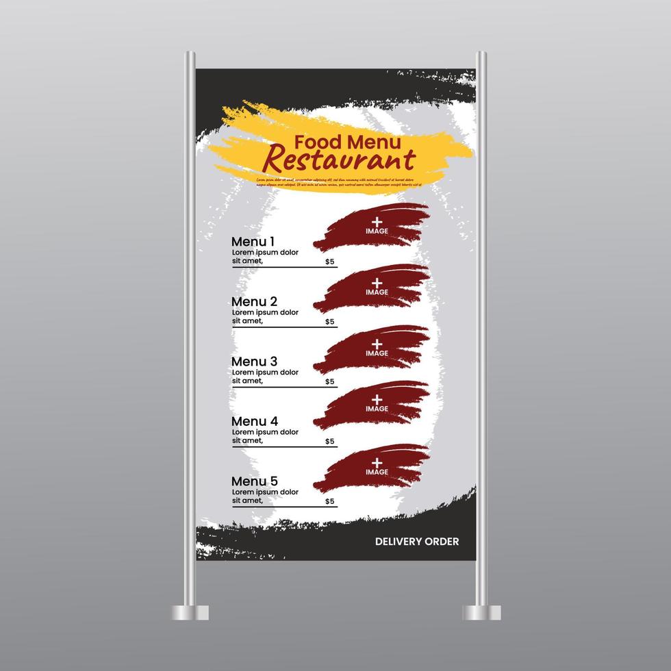 stand banner outdoor restaurant. background template menu restaurant promotion vector