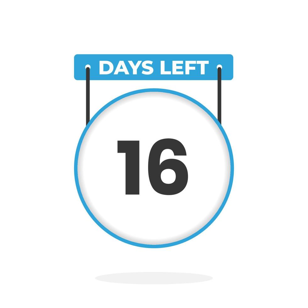 16 Days Left Countdown for sales promotion. 16 days left to go Promotional sales banner vector