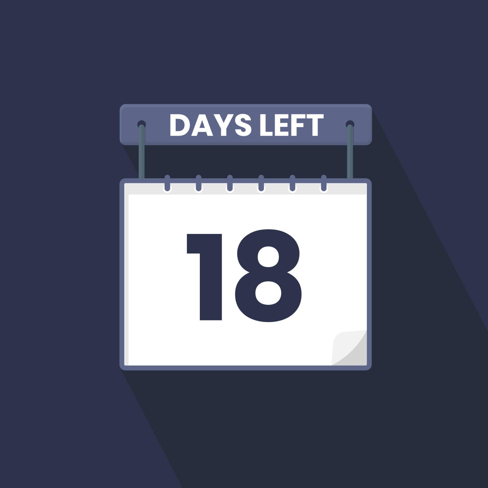 18 Days Left Countdown for sales promotion. 18 days left to go