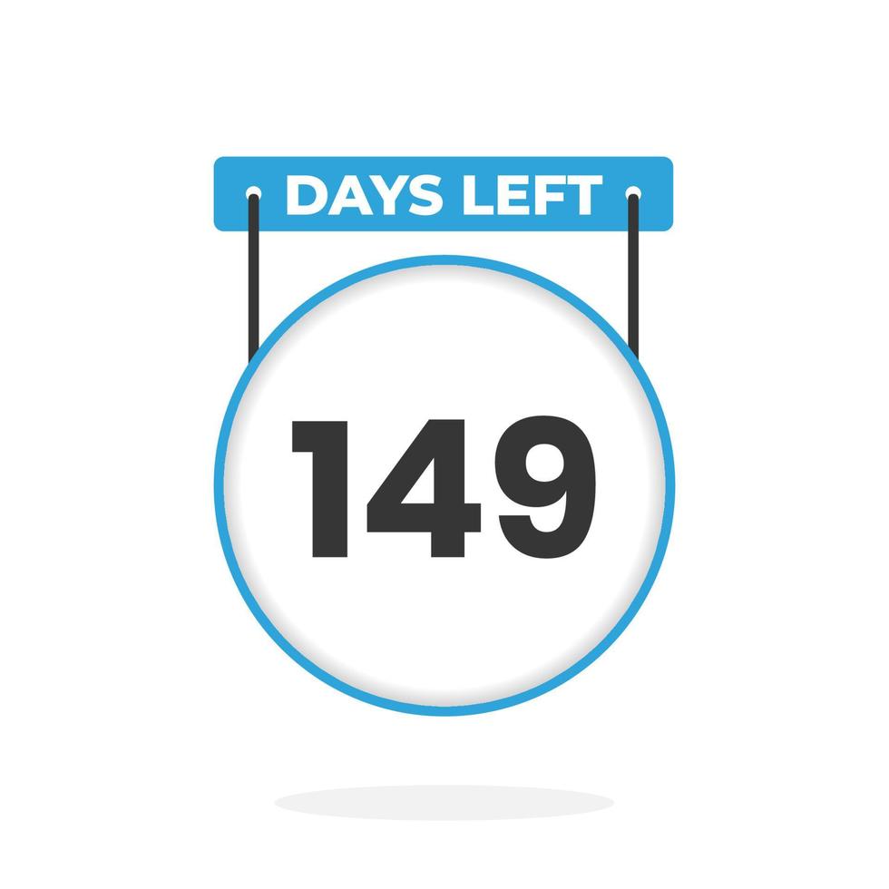 149 Days Left Countdown for sales promotion. 149 days left to go Promotional sales banner vector