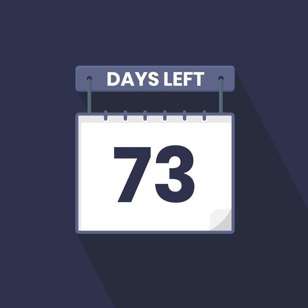 Quedan 73 días de cuenta regresiva para la promoción de ventas. Quedan 73 días para el banner de ventas promocionales. vector