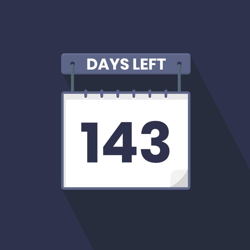 Faltan 143 días de cuenta regresiva para la promoción de ventas. Quedan 143 días para el banner de ventas promocionales. vector