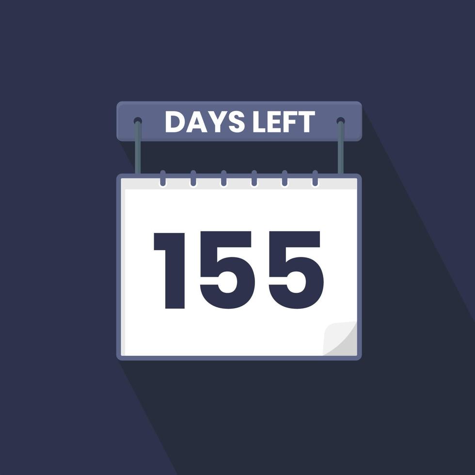 155 Days Left Countdown for sales promotion. 155 days left to go Promotional sales banner vector