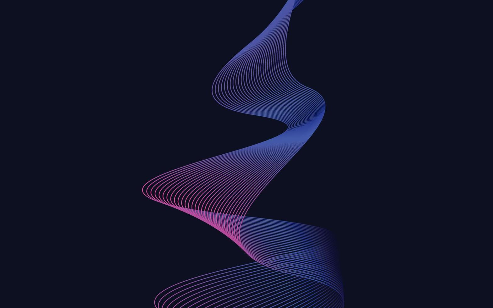 Wave with shadow. Abstract blue lines on a background vector