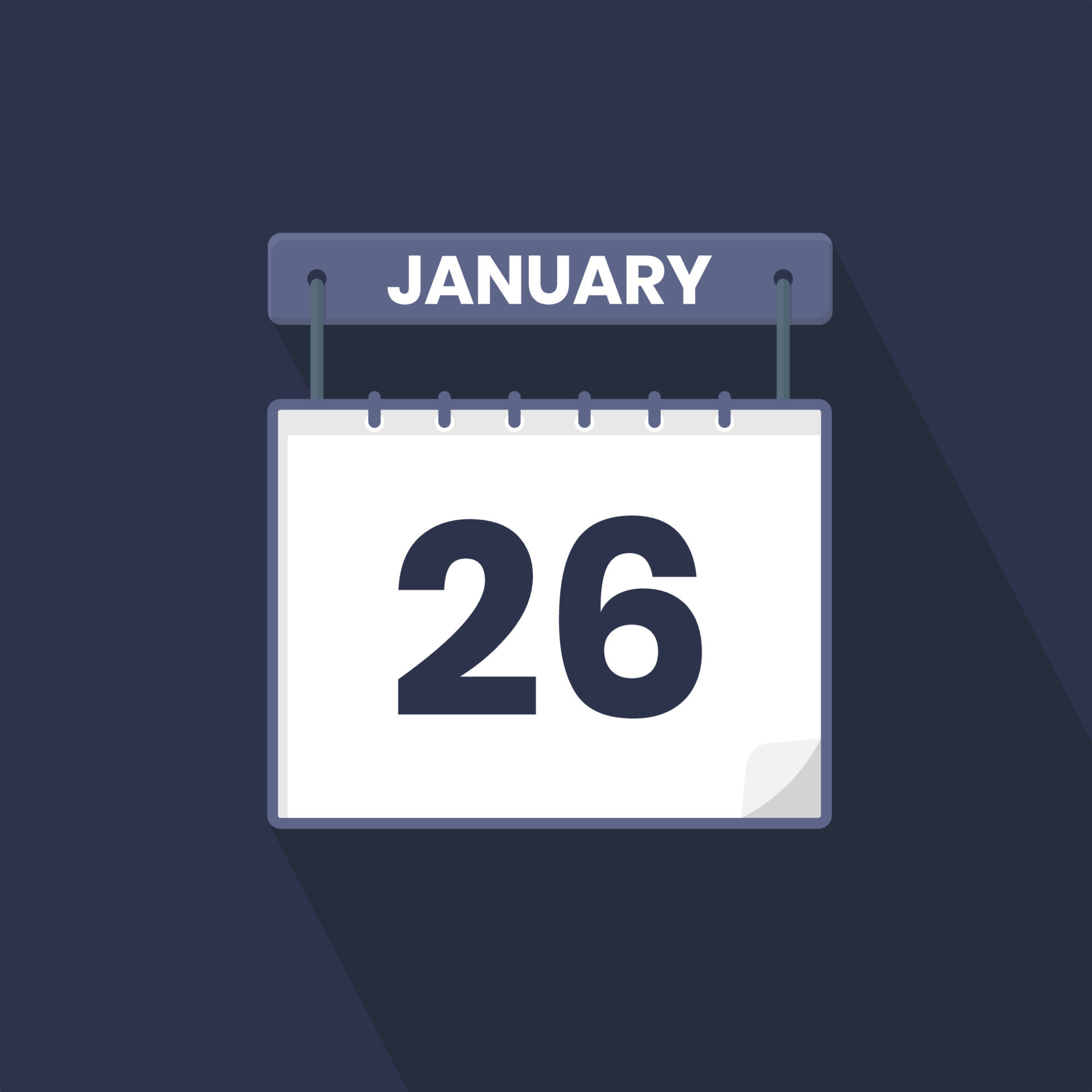 26th January calendar icon January 26 calendar Date Month icon vector 26th January calendar icon January 26 calendar Date Month icon vector