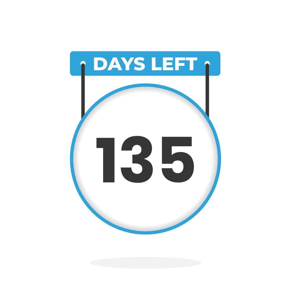135 Days Left Countdown for sales promotion. 135 days left to go Promotional sales banner vector