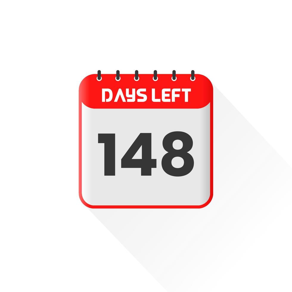 Countdown icon 148 Days Left for sales promotion. Promotional sales banner 148 days left to go vector