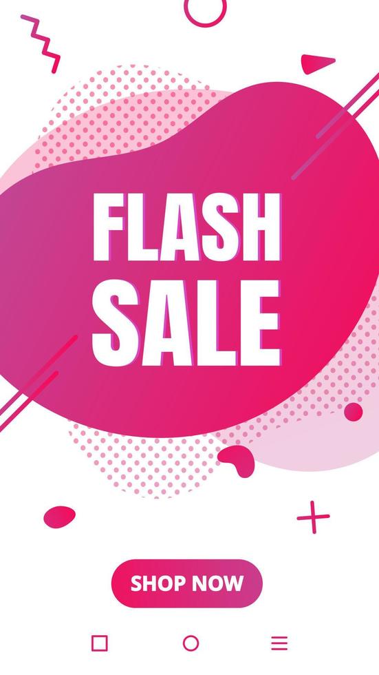 Modern liquid abstract special offer price sign FLASH SALE text gradient flat style design fluid vector colorful vector illustration banner simple shape advertising big sale or clearance symbol