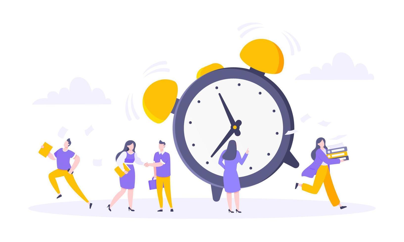 Good working time or effective time management business concept. vector