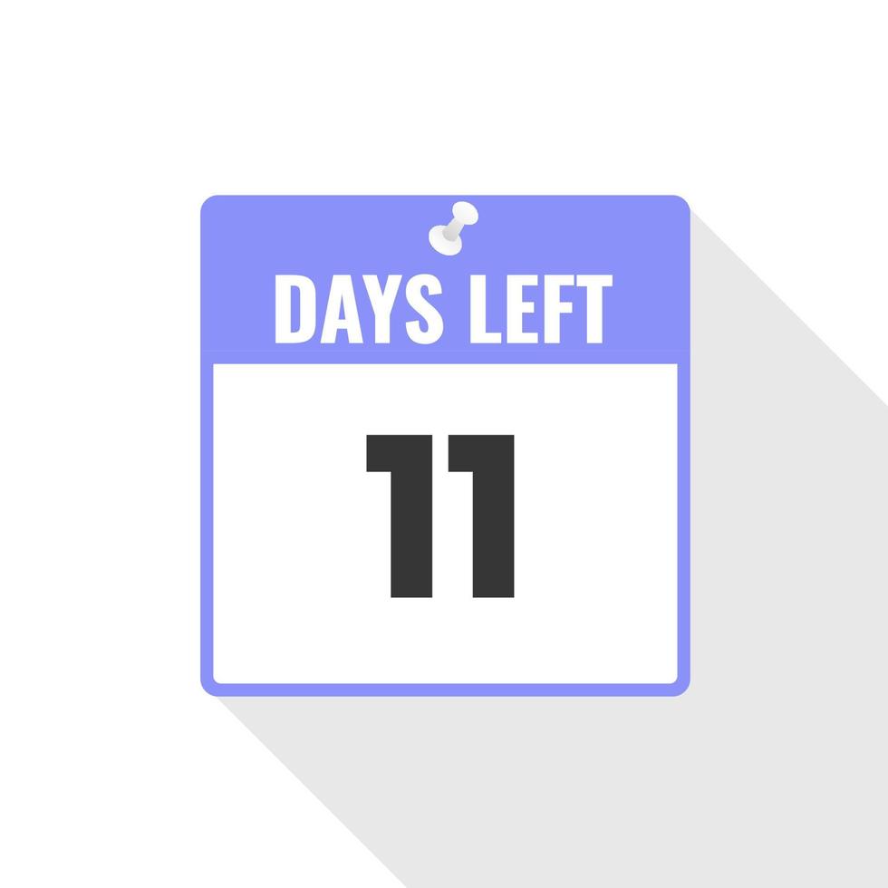 11 Days Left Countdown sales icon. 11 days left to go Promotional banner vector