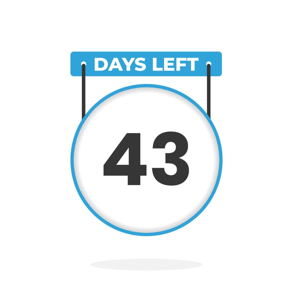 Quedan 43 días de cuenta regresiva para la promoción de ventas. Quedan 43 días para el banner de ventas promocionales. vector