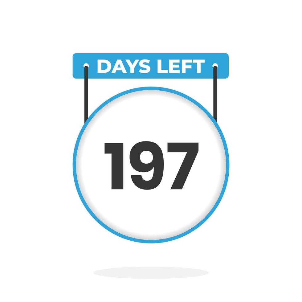 197 Days Left Countdown for sales promotion. 197 days left to go Promotional sales banner vector