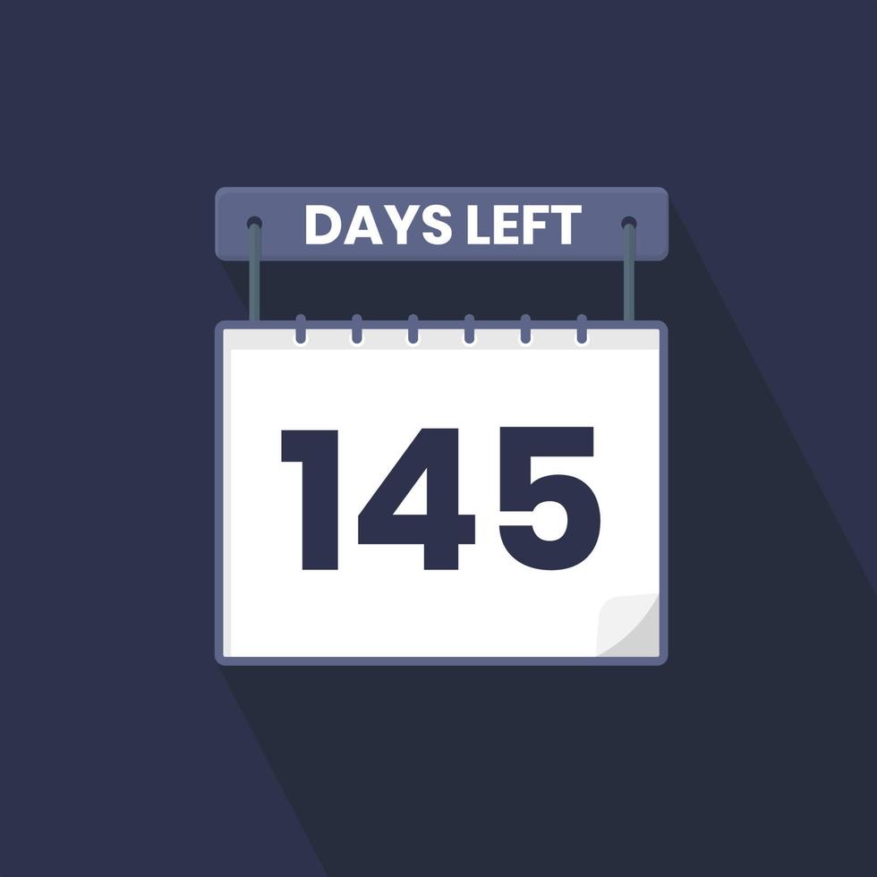 Faltan 145 días de cuenta regresiva para la promoción de ventas. Quedan 145 días para el banner de ventas promocionales. vector