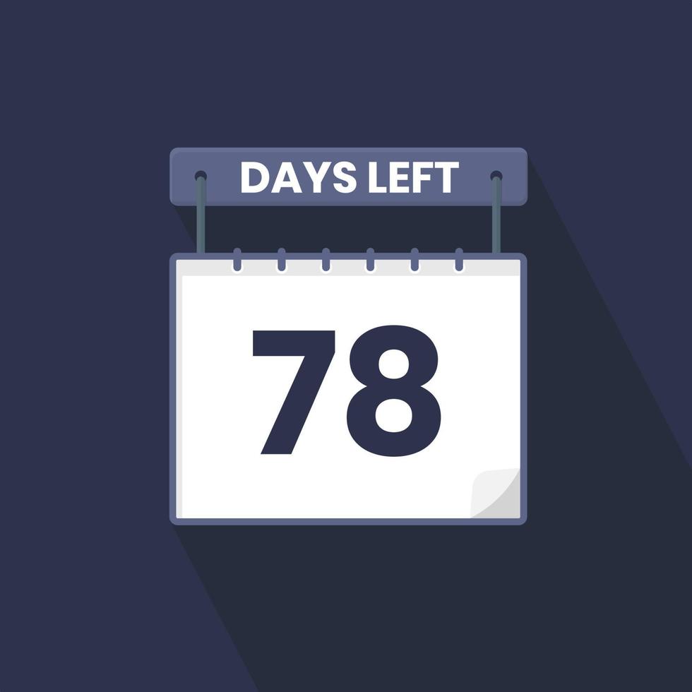 Quedan 78 días de cuenta regresiva para la promoción de ventas. Quedan 78 días para el banner de ventas promocionales. vector