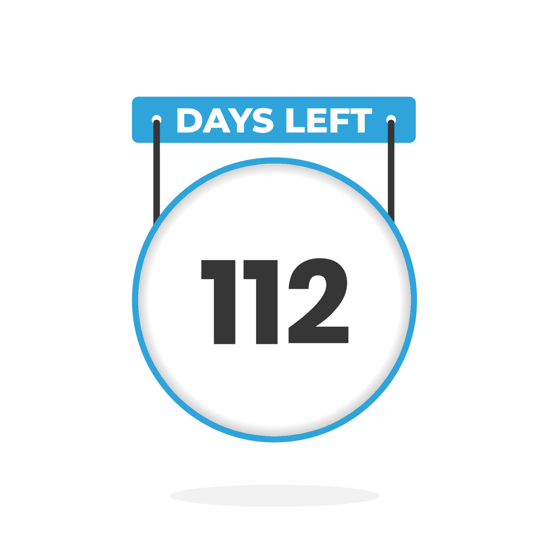 112 Days Left Countdown for sales promotion. 112 days left to go