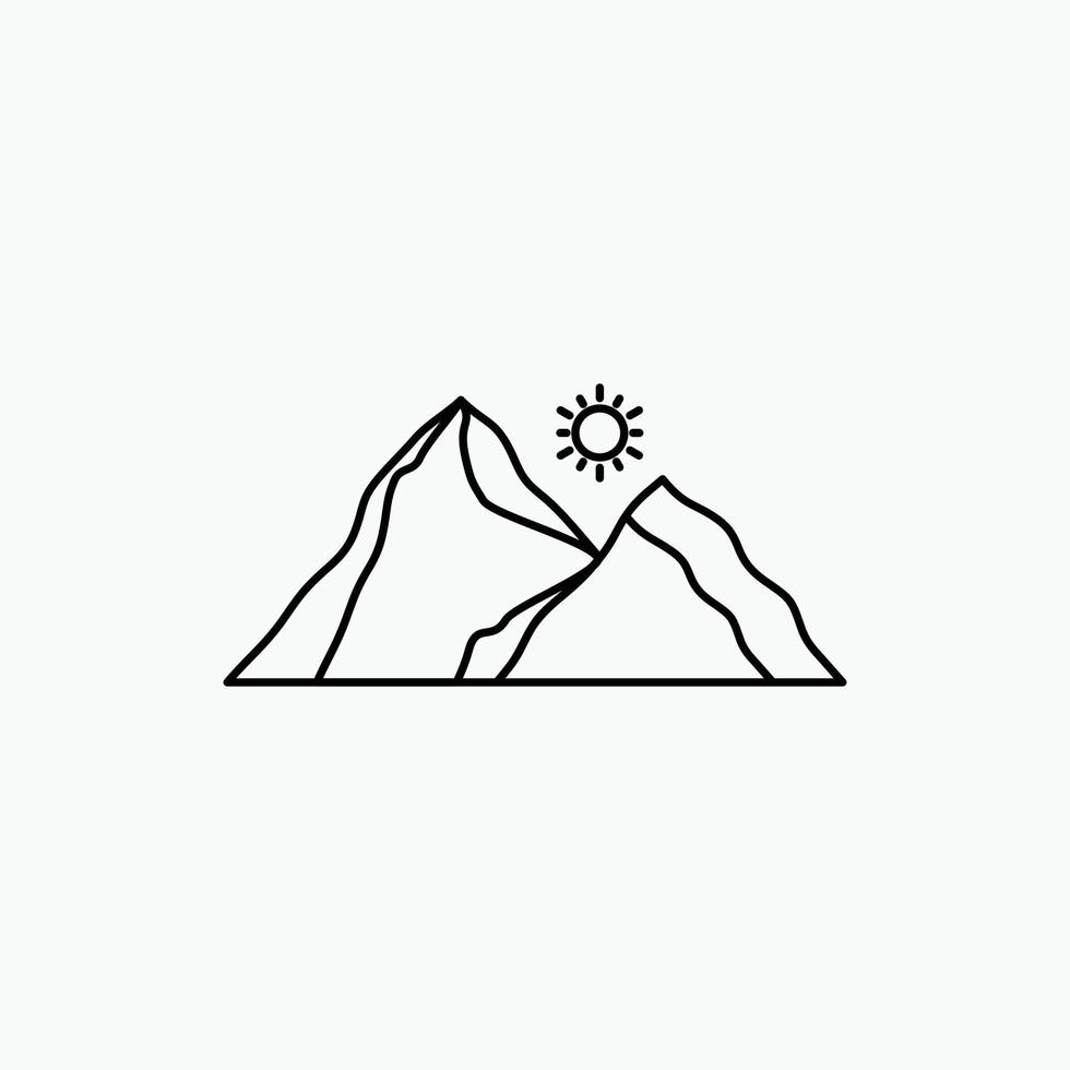 hill. landscape. nature. mountain. scene Line Icon. Vector isolated illustration