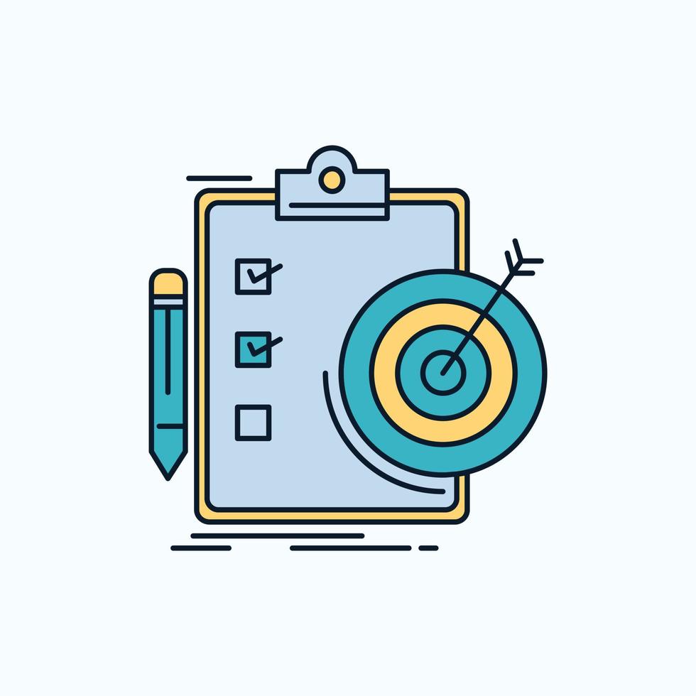 goals. report. analytics. target. achievement Flat Icon. green and Yellow sign and symbols for website and Mobile appliation. vector illustration