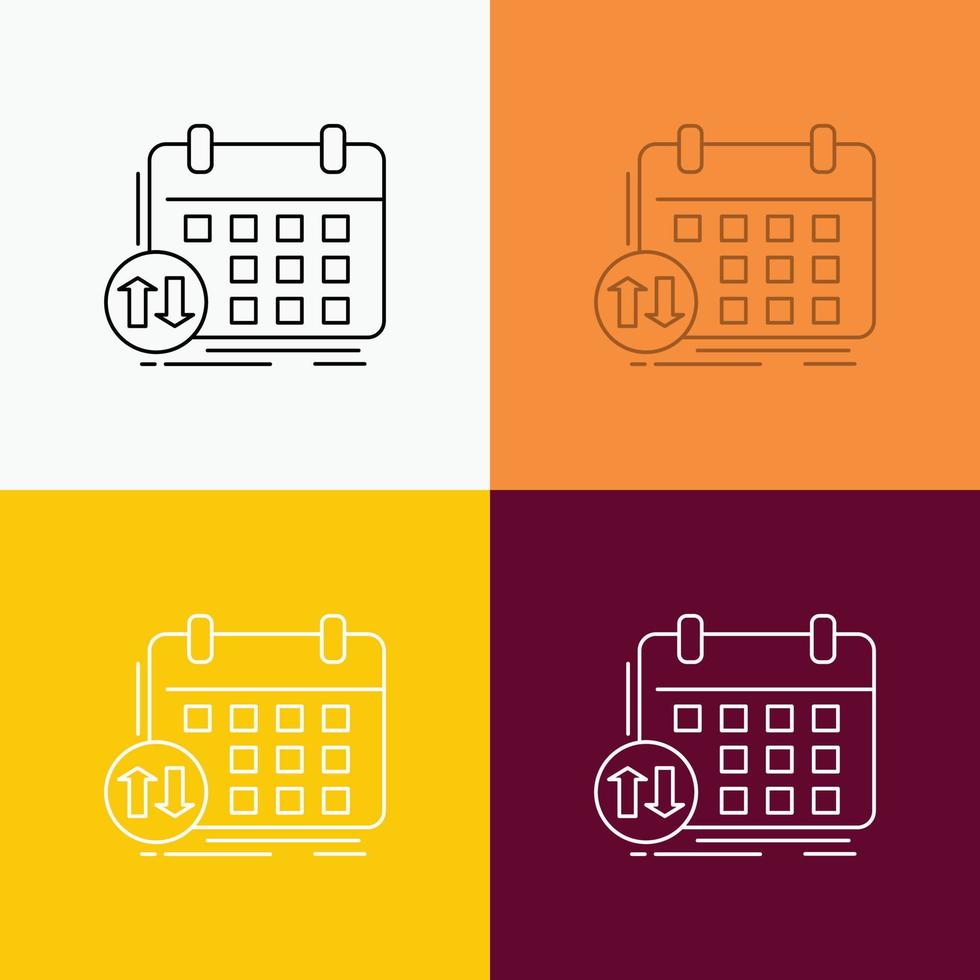 schedule. classes. timetable. appointment. event Icon Over Various Background. Line style design. designed for web and app. Eps 10 vector illustration
