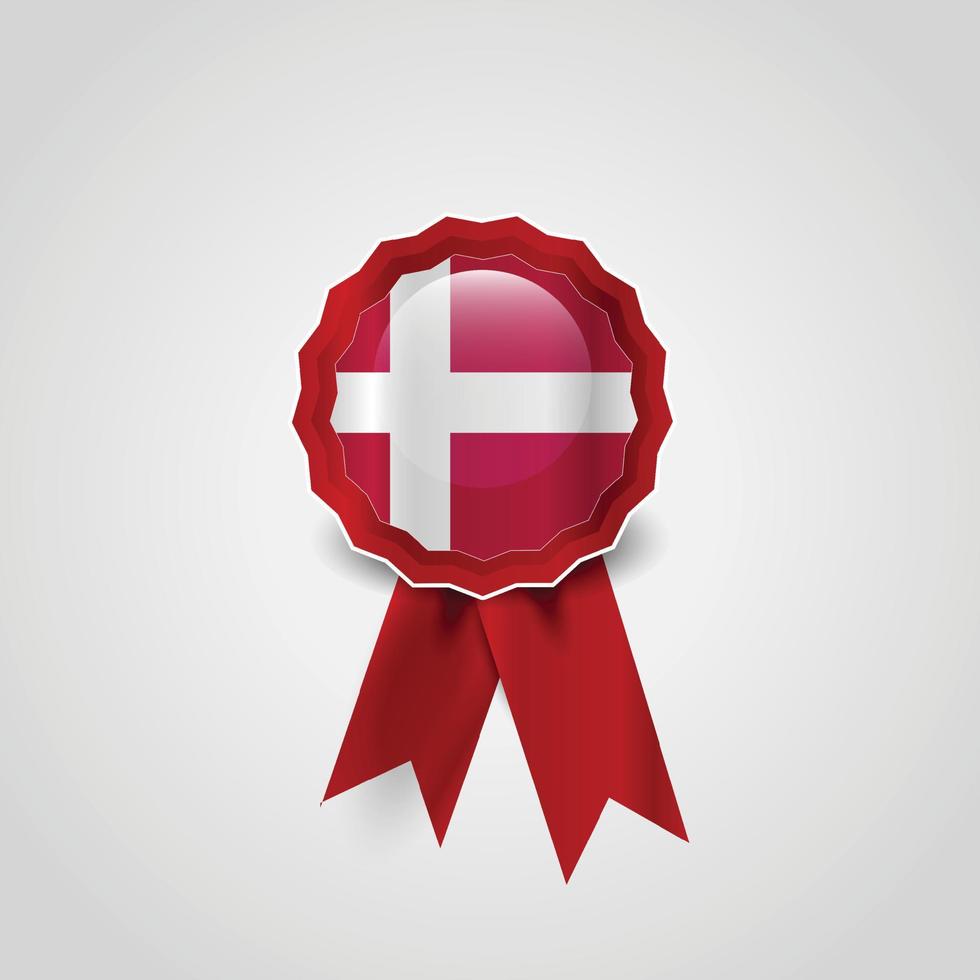 Denmark Flag Ribbon Banner Badge vector