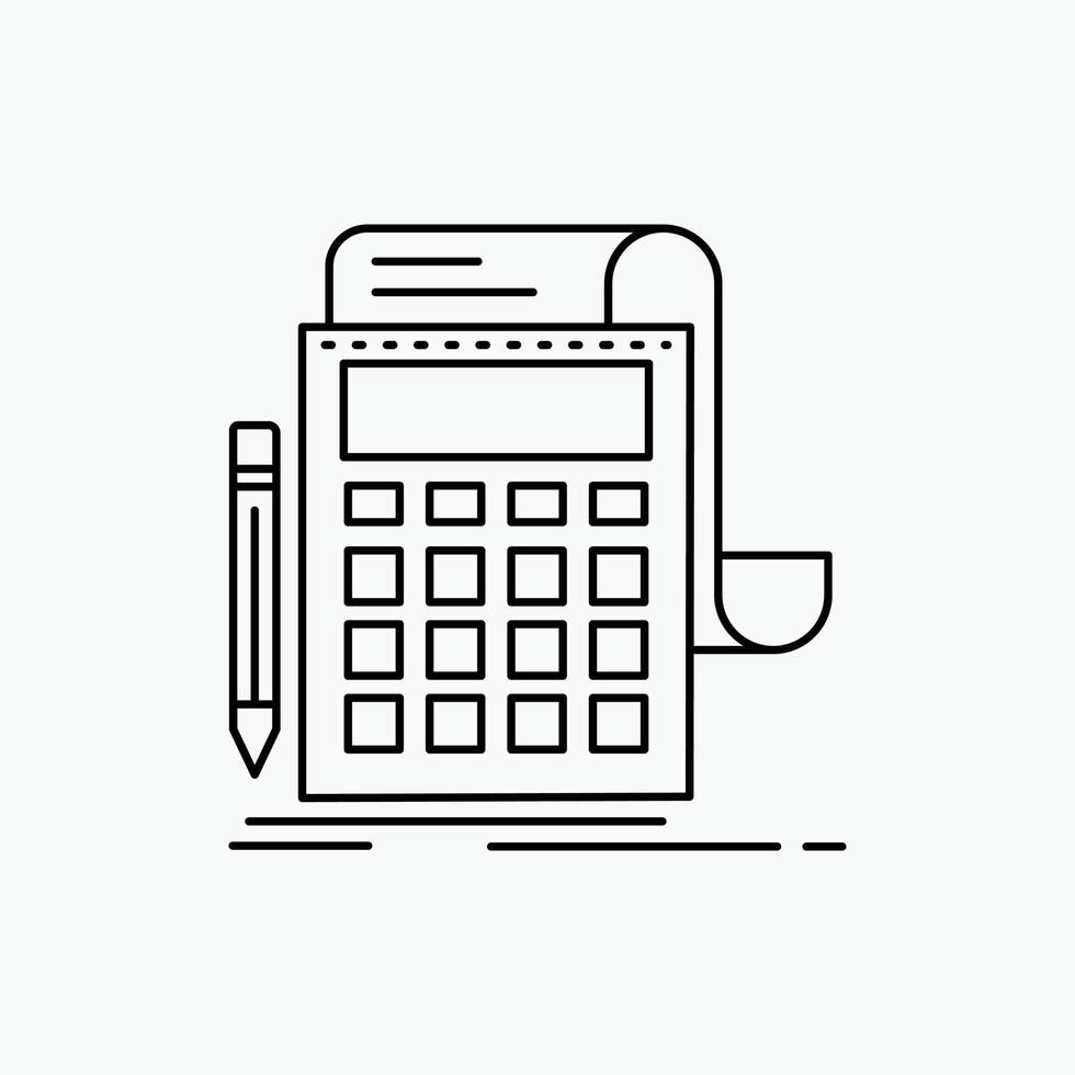 Accounting. audit. banking. calculation. calculator Line Icon. Vector isolated illustration