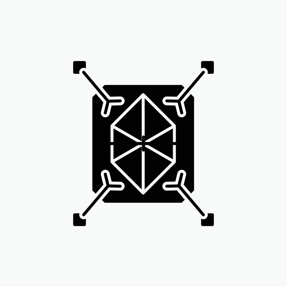 Object. prototyping. rapid. structure. 3d Glyph Icon. Vector isolated illustration