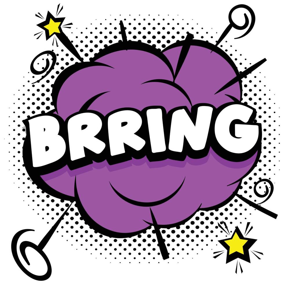 brring Comic bright template with speech bubbles on colorful frames vector