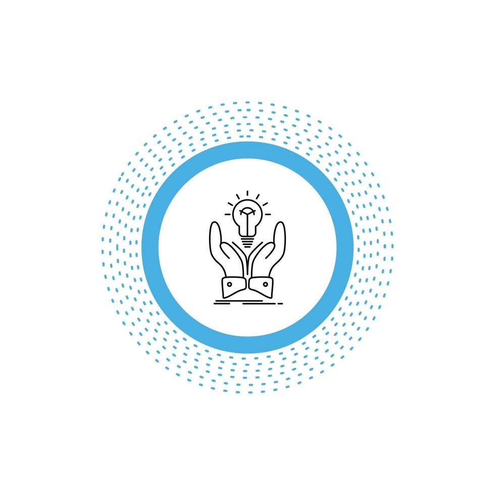 idea. ideas. creative. share. hands Line Icon. Vector isolated illustration