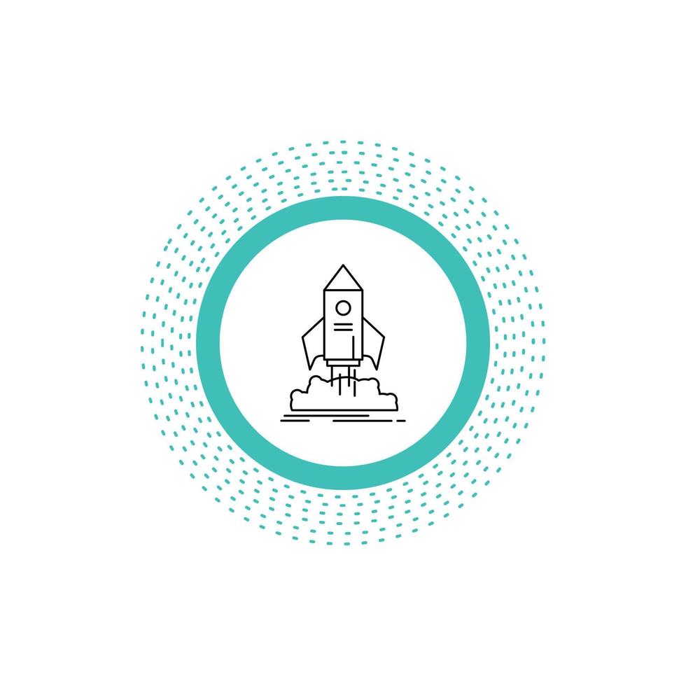 launch. startup. ship. shuttle. mission Line Icon. Vector isolated illustration
