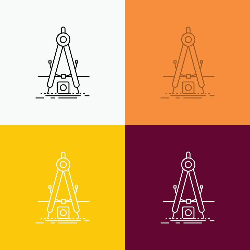 Design. measure. product. refinement. Development Icon Over Various Background. Line style design. designed for web and app. Eps 10 vector illustration
