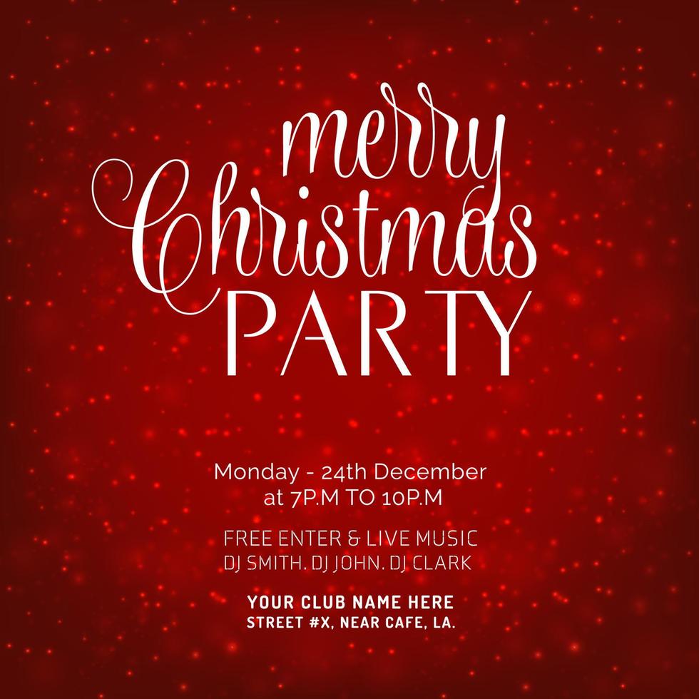Merry Christmas Red Glowing background vector