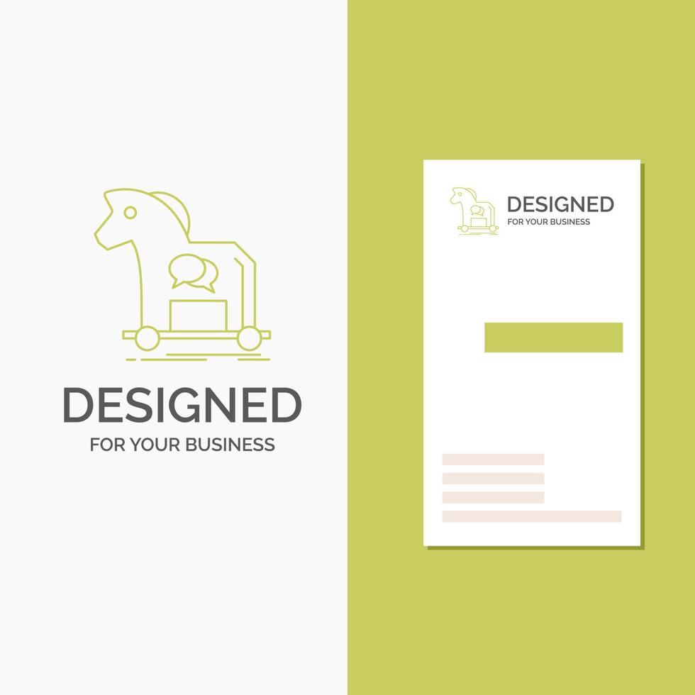 Business Logo for Cybercrime. horse. internet. trojan. virus. Vertical Green Business .Visiting Card template. Creative background vector illustration