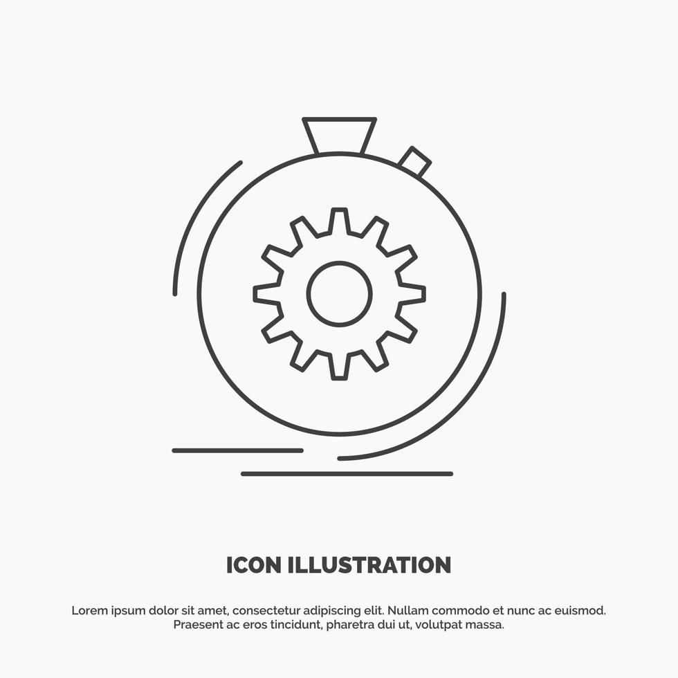 Action. fast. performance. process. speed Icon. Line vector gray symbol for UI and UX. website or mobile application