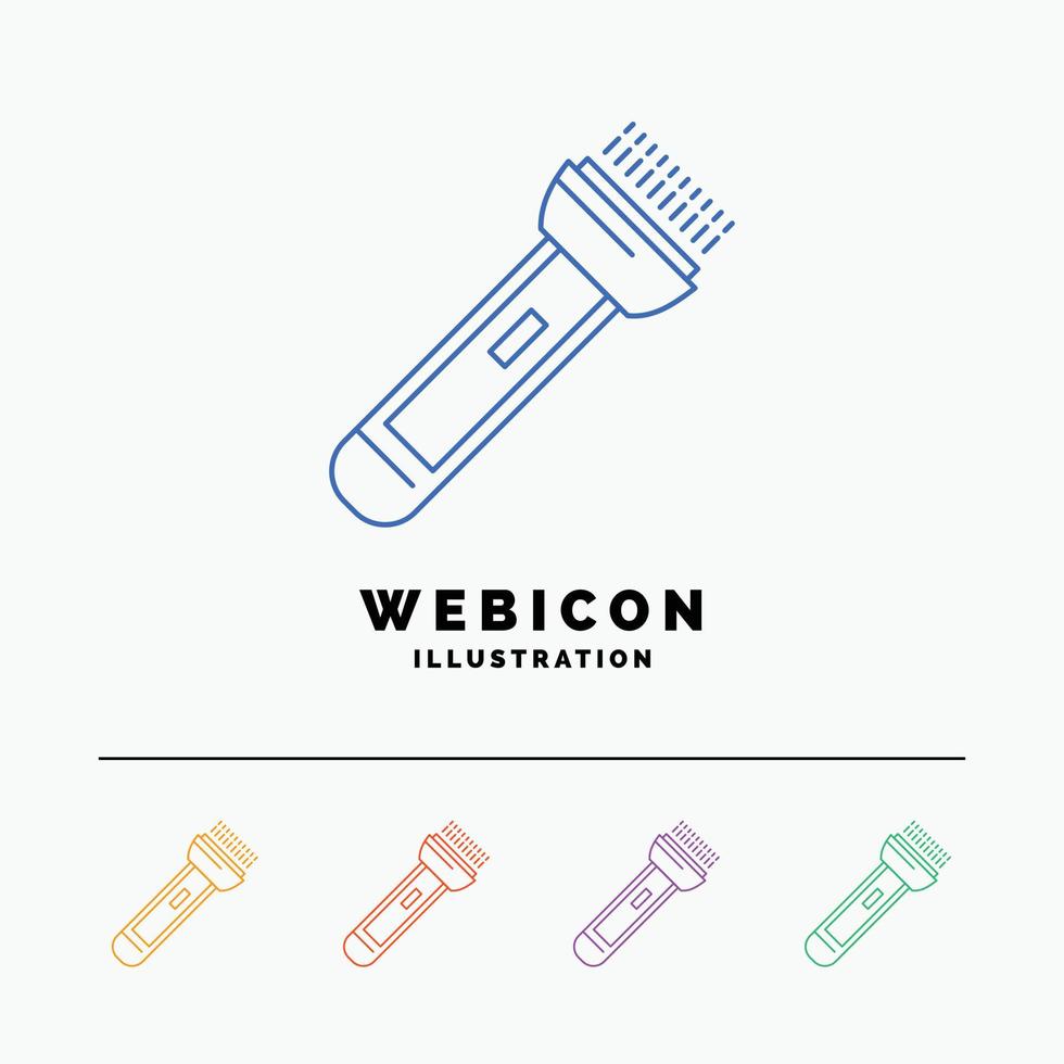 torch. light. flash. camping. hiking 5 Color Line Web Icon Template isolated on white. Vector illustration