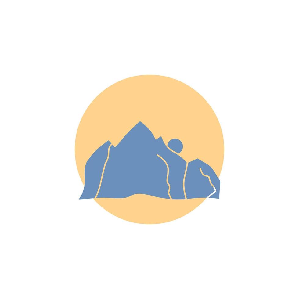 Cerro. paisaje. naturaleza. montaña. icono de glifo de escena. vector