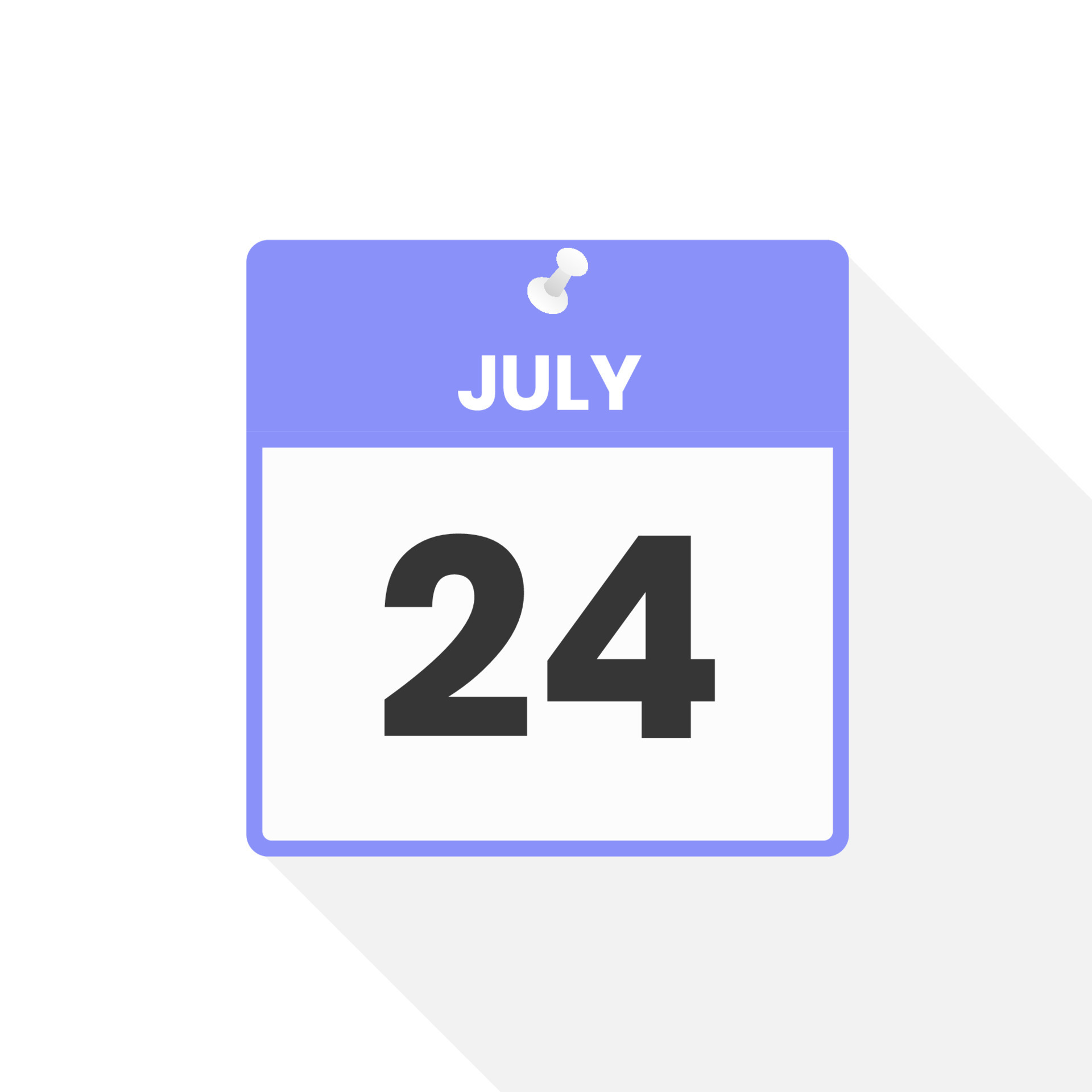 July 24 calendar icon. Date, Month calendar icon vector illustration