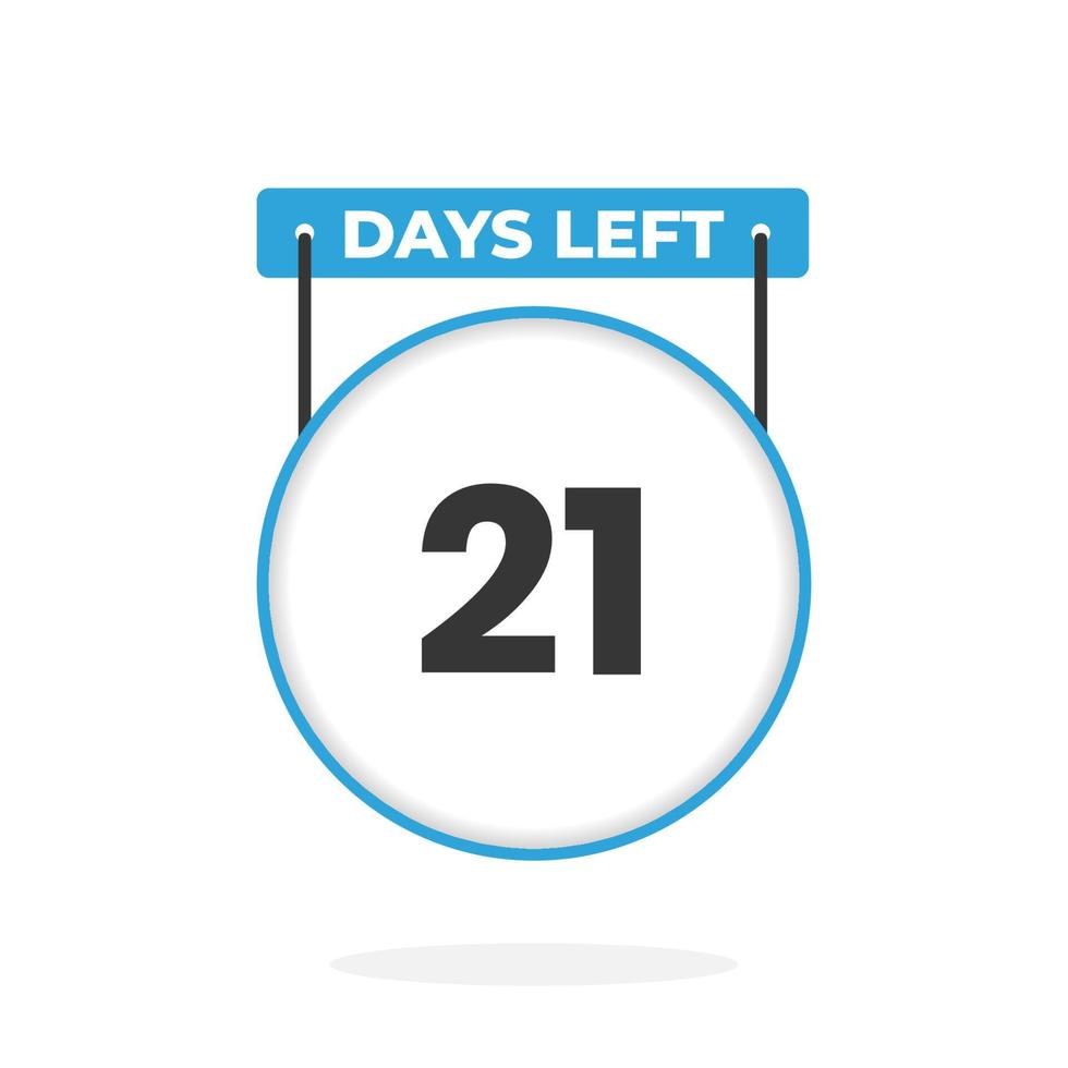 21 Days Left Countdown for sales promotion. 21 days left to go Promotional sales banner vector